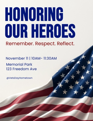 Minimalist Veterans' Day Flyer Template to Download Minimalist Veterans' Day Flyer Template to Download