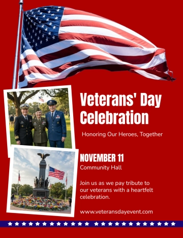 Free Red Veterans' Day Program Flyer Template to Edit Online Free Red Veterans' Day Program Flyer Template to Edit Online