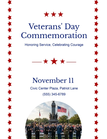 Free Veterans' Day Commemoration Flyer Template to Edit Online Free Veterans' Day Commemoration Flyer Template to Edit Online