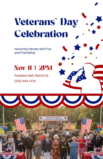 Free Veterans' Day Party Poster Template to Edit Online