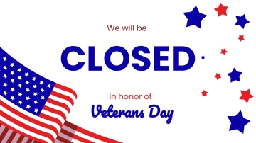 Free Veterans' Day Closed Sign Background Template to Edit Online