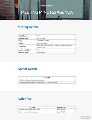 Meeting Minute Agenda Template