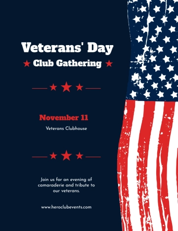 Free Veterans' Day Club Flyer Background Template to Edit Online