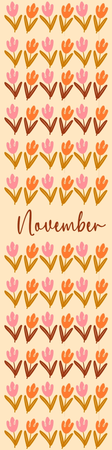 Free Floral November Bookmark Template to Edit Online