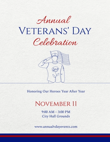 Free Annual Veterans' Day Flyer Template to Edit Online