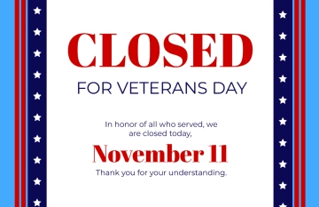 Free Closed for Veterans' Day Poster Template to Edit Online
