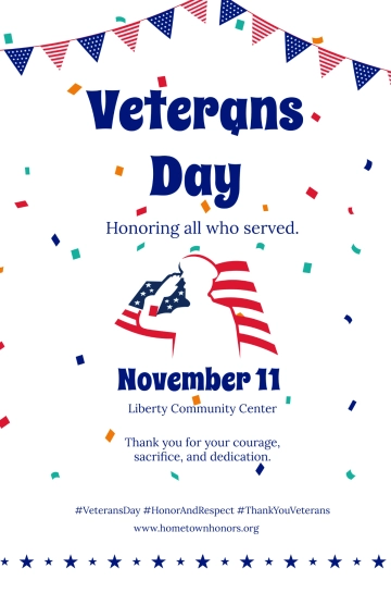 Free Creative Veterans' Day Activity Poster Template to Edit Online