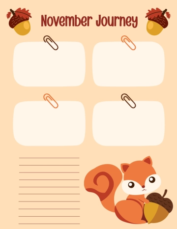 Free Cute November Planner Template to Edit Online