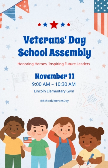 Free Veterans' Day School Poster Template to Edit Online