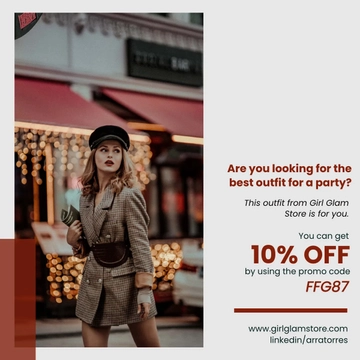 Free Fashion Influencer Linkedin Post Template to Edit Online