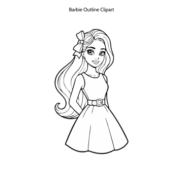 Free Barbie Outline Vector Clipart (PNG, SVG) to Edit Online