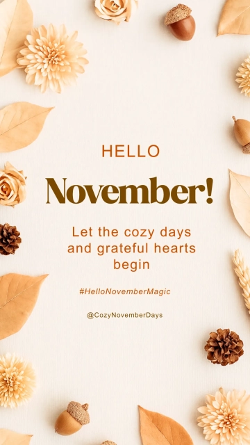 Free Hello November Instagram Story Template to Edit Online