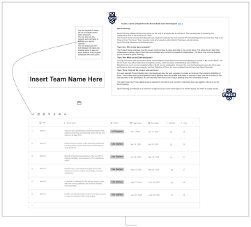 Free Sprint Planning Goal Tracker to Edit Online