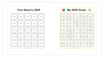Free 2025 Goal Setting Bingo Card to Edit Online