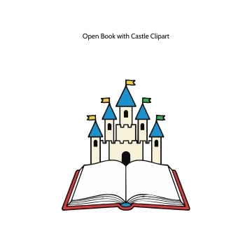 Free Open Book with Castle Vector Clipart (PNG, SVG) to Edit Online