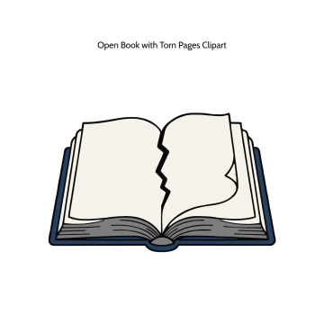 Free Open Book with Torn Pages Vector Clipart (PNG, SVG) to Edit Online