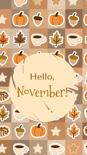 Free November Pattern Mobile Wallpaper Template to Edit Online