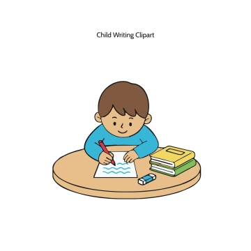 Free Child Writing Vector Clipart (PNG, SVG) to Edit Online