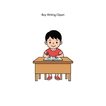 Free Boy Writing Vector Clipart (PNG, SVG) to Edit Online