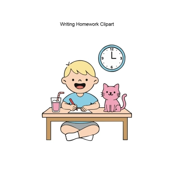 Free Writing Homework Vector Clipart (PNG, SVG) to Edit Online