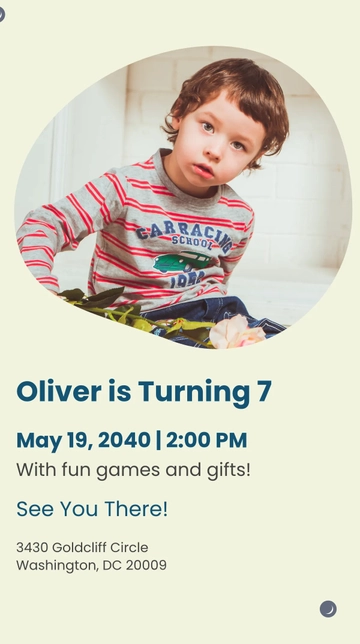 Free Kid's Birthday Party Whatsapp Post Template to Edit Online