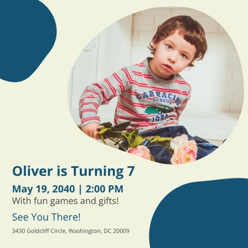 Free Kid's Birthday Party Linkedin Post Template to Edit Online