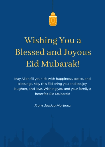 Free Urdu Eid Mubarak Wishes Template to Edit Online