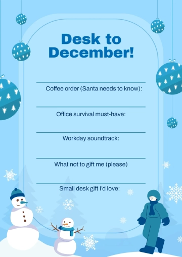 Free Office Secret Santa Questionnaire Template to Edit Online