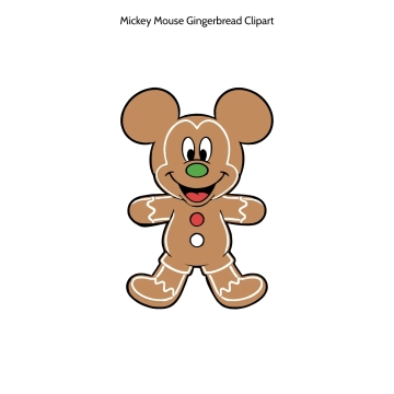 Free Mickey Mouse Gingerbread Vector Clipart (PNG, SVG) to Edit Online