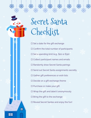 Free Secret Santa Questionnaire Checklist Template to Edit Online