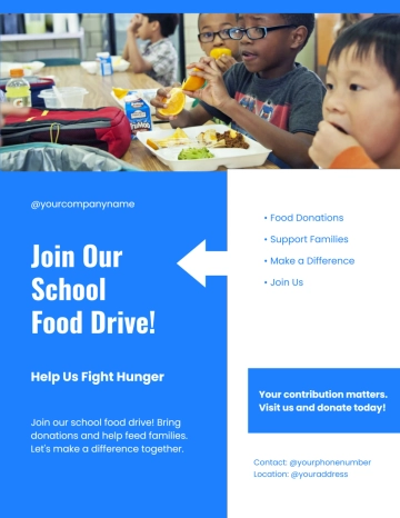 Free Creative School Food Drive Flyer Template to Edit Online