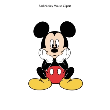 Free Sad Mickey Mouse Drawing Vector Clipart (PNG, SVG) to Edit Online
