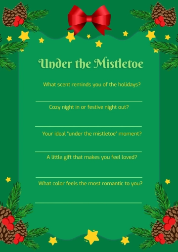 Free Mistletoe Secret Santa Questionnaire Template to Edit Online