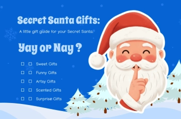 Free Creative Secret Santa Questionnaire Banner Template to Edit Online