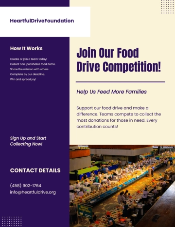 Free Competition Food Drive Flyer Template to Edit Online