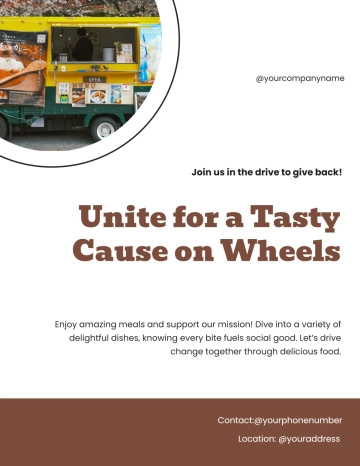 Free Truck Food Drive Flyer Template to Edit Online