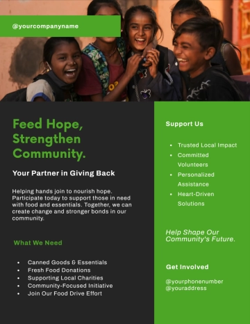 Free Food Drive Day Flyer Template to Edit Online