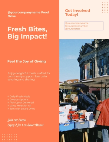 Free Design Community Food Drive Flyer Template to Edit Online