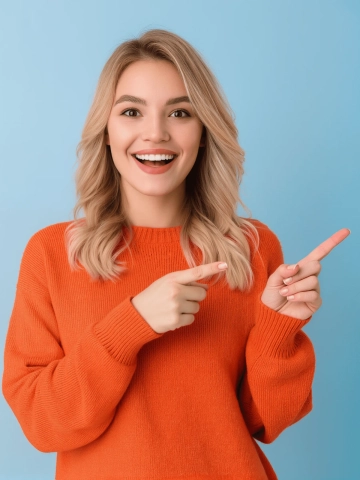 Free Female Photo Pointing to Edit Online