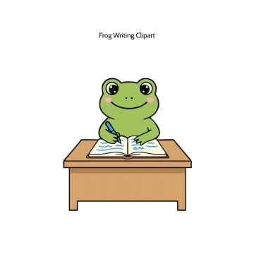 Free Frog Writing Vector Clipart (PNG, SVG) to Edit Online