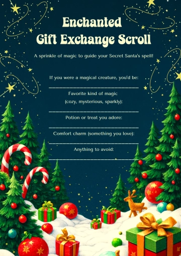 Free Magical Secret Santa Questionnaire Template to Edit Online