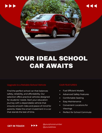 Free School Car For Sale Flyer Template to Edit Online