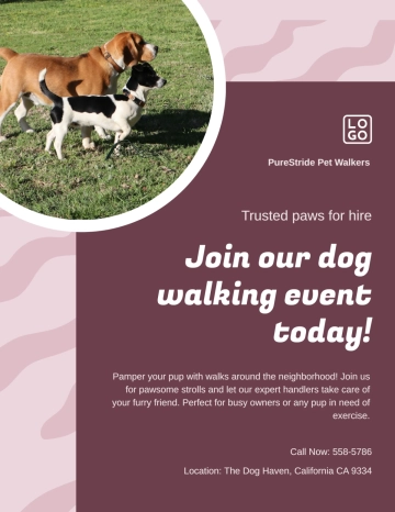 Free Design Art Dog Walker Flyer Template to Edit Online