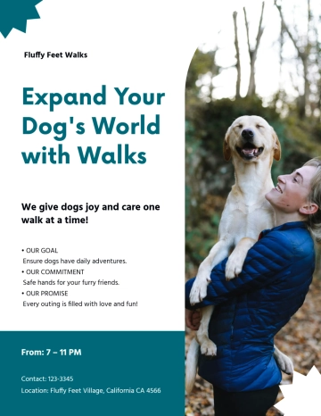 Free Boarding Dog Walker Flyer Template to Edit Online