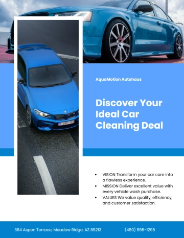 Free Blue Wash Car For Sale Flyer Template to Edit Online