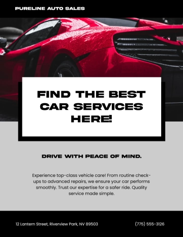 Free Simple Service Car For Sale Flyer Template to Edit Online
