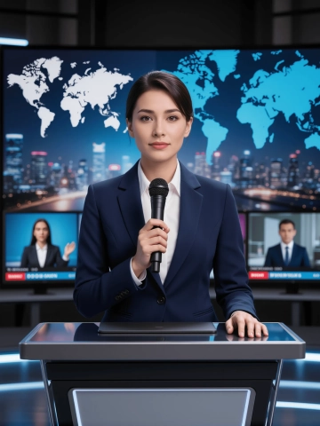 Free Female News Reporter Photo to Edit Online
