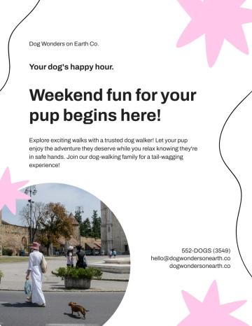 Free Cute Dog Walker Flyer Template to Edit Online