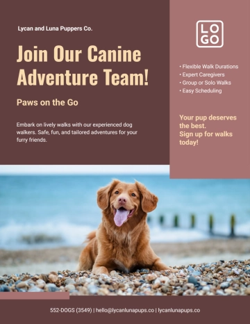 Free Modern Puppy Dog Walker Flyer Template to Edit Online