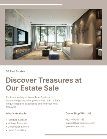 Free Estate Yard Sale Flyer Template to Edit Online